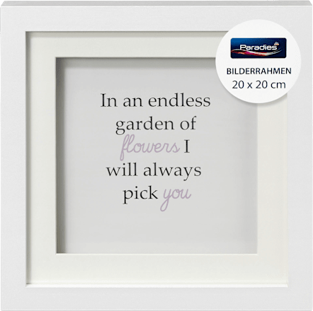 Bilderrahmen quadratisch 20x20cm, weiß              Paradies