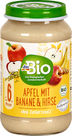 Frucht & Getreide Apfel mit Banane und Hirse ab dem 6. Monat dmBio