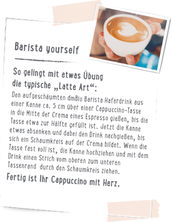 Pflanzendrink, Hafer Drink Barista mit Soja dmBio
