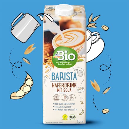 Pflanzendrink, Hafer Drink Barista mit Soja dmBio