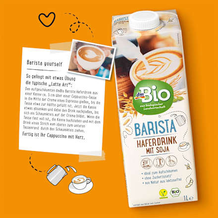 Pflanzendrink, Hafer Drink Barista mit Soja dmBio