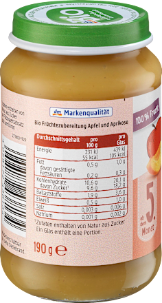 Früchte Apfel mit Aprikose ab dem 5. Monat dmBio