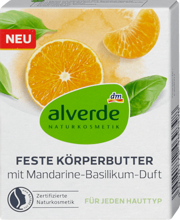 Feste Körperbutter mit Mandarine-Basilikum-Duft alverde NATURKOSMETIK