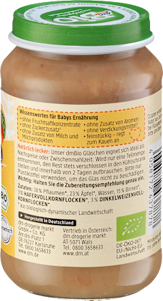 Piure de musli cu prune, mere și pere  8+ dmBio