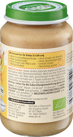 Frucht & Getreide Apfel-Birne-Banane mit Vollkorn ab dem 6. Monat dmBio