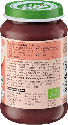 Mus jabłko-malina-jagoda od 5. miesiąca życia dmBio