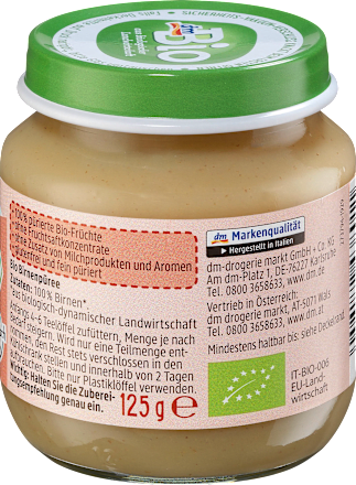 Bio bébidesszert körtepüré, 5. hónapos kortól dmBio