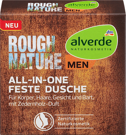 Żel pod prysznic 4w1 w kostce Rough Nature alverde MEN