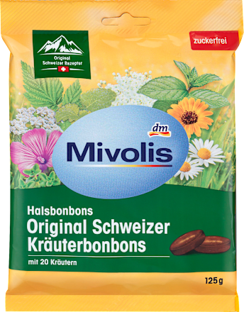 Bonbon, Original Schweizer Kräuter, zuckerfrei Mivolis