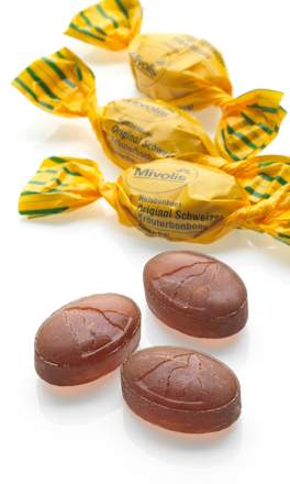 Bonbon, Original Schweizer Kräuter, zuckerfrei Mivolis