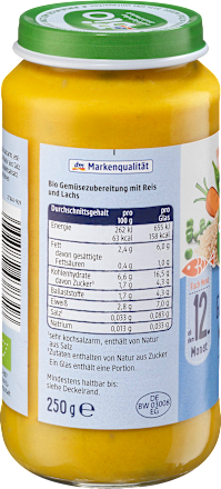Ryż z warzywami i łososiem, od 12. miesiąca dmBio
