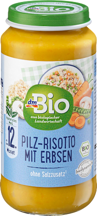 Био зеленчуково пюре ризото с гъби и грах dmBio