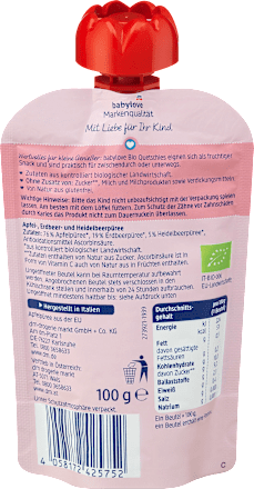 Quetschie Erdbeere & Heidelbeere in Apfel ab 1 Jahr babylove