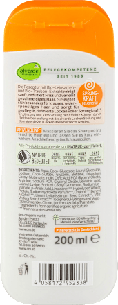Szampon do włosów kręconych, z bio siemieniem lnianym i bio winogronem alverde NATURKOSMETIK