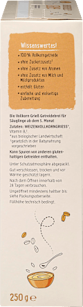 Getreidebrei Bio Grieß ab dem 5. Monat dmBio