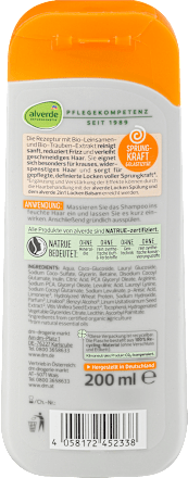 Shampoo Locken Bio-Leinsamen, Bio-Traube  alverde NATURKOSMETIK