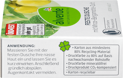 Żel pod prysznic w kostce, o zapachu mięty i bergamotki alverde NATURKOSMETIK