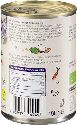 Eintopf, Kichererbsen-Eintopf mit Kokosmilch dmBio