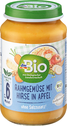 Menü Rahmgemüse mit Hirse in Apfel ab dem 6. Monat, Demeter dmBio