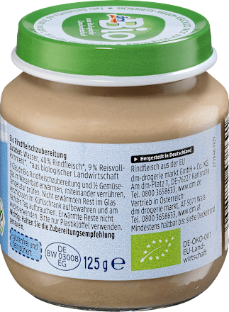 Rindfleisch Zubereitung ab dem 5. Monat dmBio