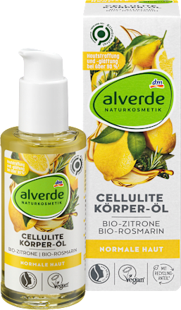 Cellulite Körper-Öl Bio-Zitrone, Bio-Rosmarin alverde NATURKOSMETIK