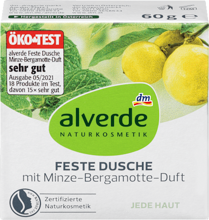 Żel pod prysznic w kostce, o zapachu mięty i bergamotki alverde NATURKOSMETIK