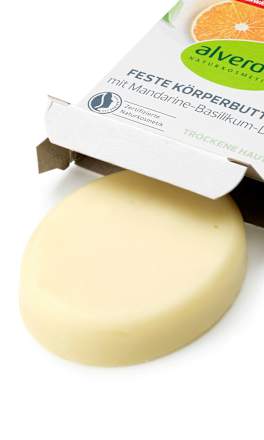 Feste Körperbutter mit Mandarine-Basilikum-Duft alverde NATURKOSMETIK