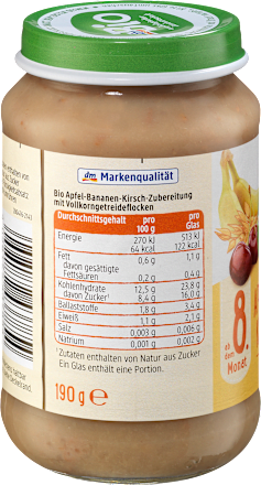 Frucht & Getreide Apfel-Banane-Kirsch Müsli ab dem 8. Monat dmBio