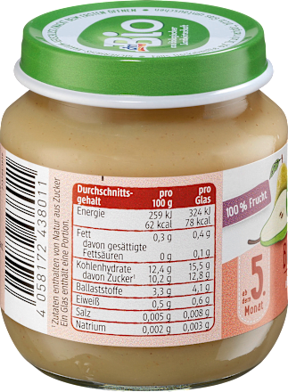 Bio bébidesszert körtepüré, 5. hónapos kortól dmBio