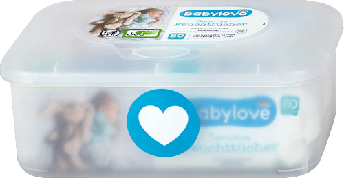 Nedves törlőkendő szenzitív, mandulakivonattal, tárolódobozzal babylove