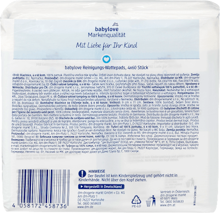 Reinigungs-Wattepads 4x60 St babylove