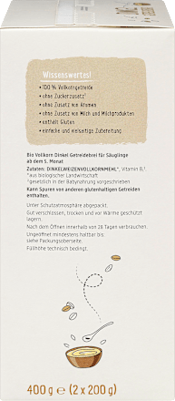 Getreidebrei Dinkel ab dem 5. Monat (2x200 g) dmBio