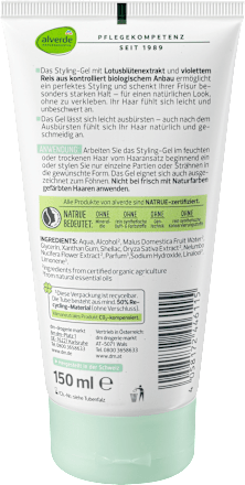 Styling-Gel Bio-Lotusblüte, Bio-Violetter Reis alverde NATURKOSMETIK