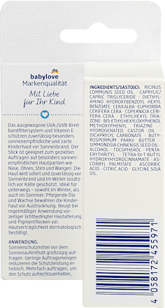 Sztyft przeciwsłoneczny Sensitive SPF 50+ babylove