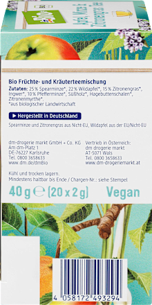 Früchte- & Kräuter-Tee Apfel, Minze & Zitronengras (20 x 2 g) dmBio