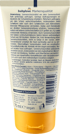 Sonnencreme sensitiv LSF 50+ babylove