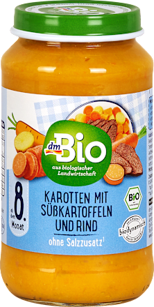 Bio zelenjavna kašica s sladkim krompirjem in govedino, od 8. meseca dmBio