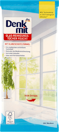 Glasreinigungs Tücher feucht Denkmit