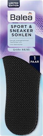 Einlegesohlen Sport & Sneaker, schwarz Gr. 44/45 (1 Paar)  Balea