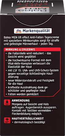 Anti Falten Gesichtscreme Lift Effect LSF 15 Balea MEN