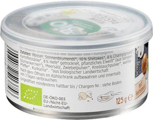 vegane Pastete Shiitake-Champignon dmBio