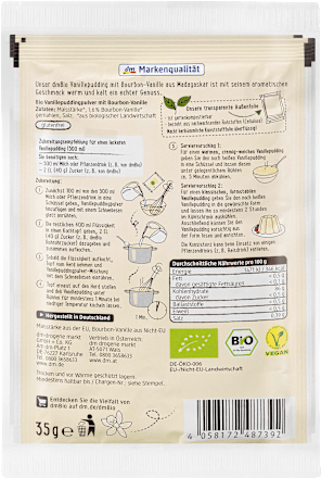 Pudding-Pulver, Vanille, Vanillepudding (3x35g) dmBio