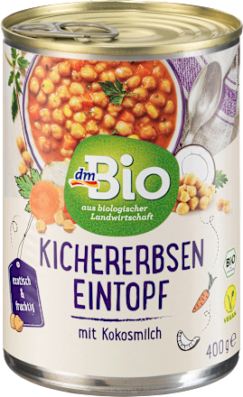 Eintopf, Kichererbsen-Eintopf mit Kokosmilch dmBio