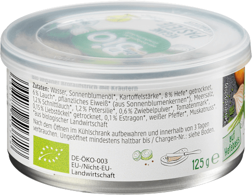 Brotaufstrich, Vegane Pastete Kräuter dmBio