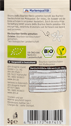 Bourbon Vanille gemahlen dmBio