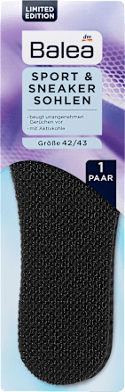 Einlegesohlen Sport&Sneaker schwarz Gr. 42/43 (1 Paar) Balea