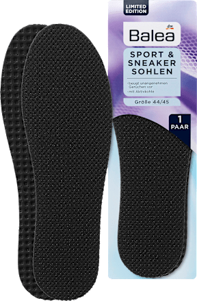 Einlegesohlen Sport & Sneaker, schwarz Gr. 44/45 (1 Paar)  Balea