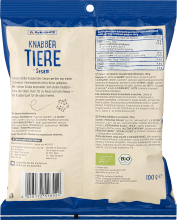 Chrumkavé zvieratká so sezamom  dmBio