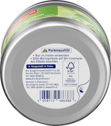 Świeca o zapachu cytroneli i bazylii Profissimo