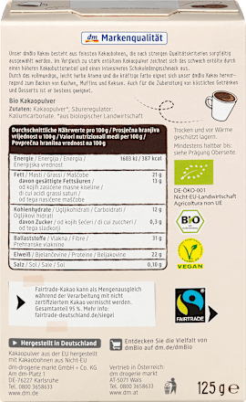 Cacao magro in polvere biologico dmBio